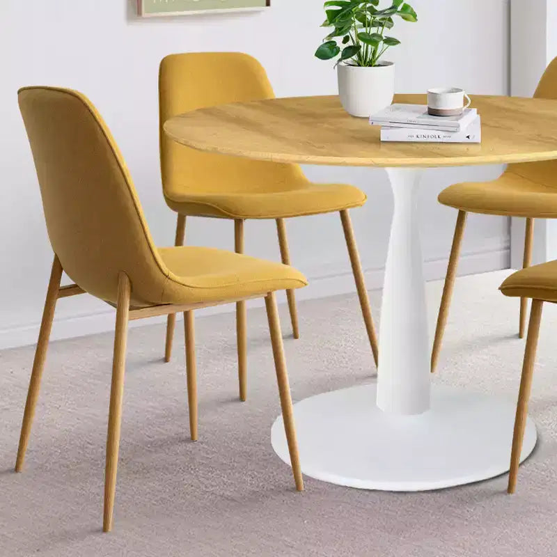Beige/Gray/Green/Turquoise/Yellow, Round Dining Set, 5-Piece, Seats 4