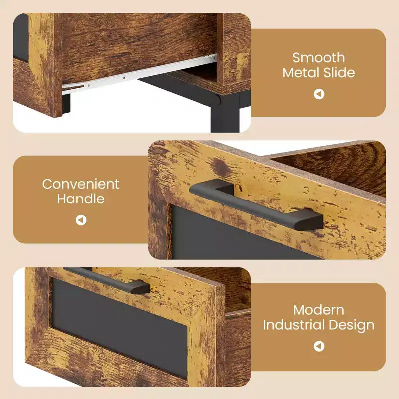 Brown/Natural Oval Coffee Table with Drawer & 4 Open Compartments