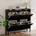 COZONY 4 Flip Drawer Shoe Cabinet, Slim Hidden Shoe Storage Organizer with Adjustable Shelves for Entryway & Hallway
