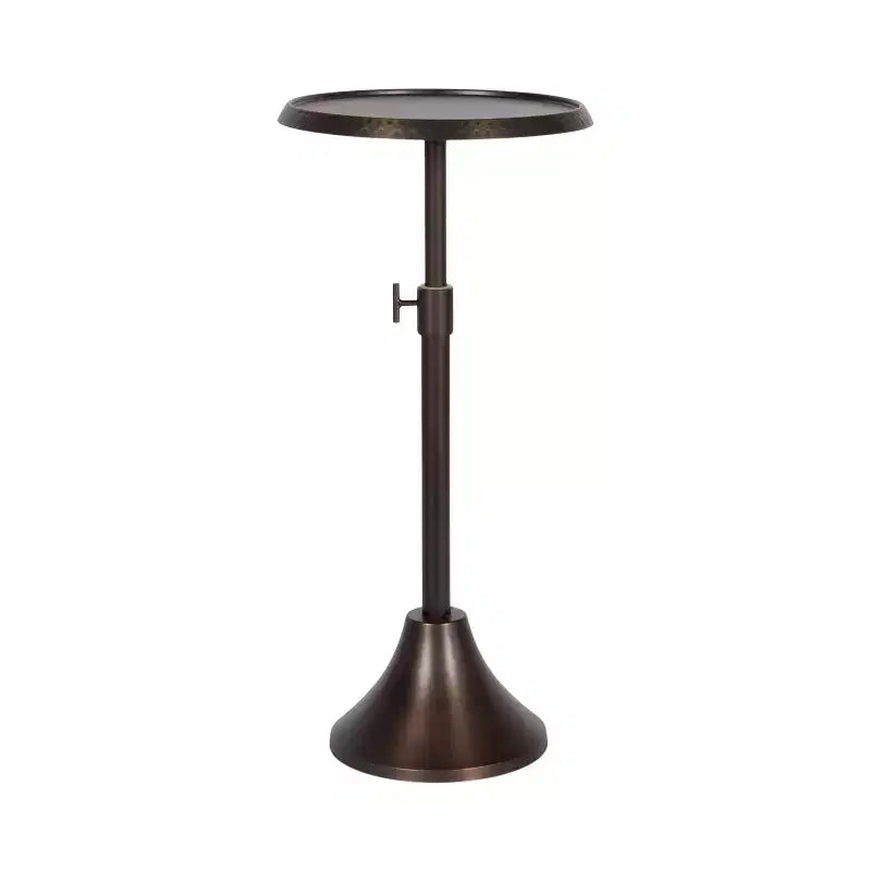 Kate and Laurel Sanzo Adjustable Metal Drink Table, 11x11x30, Bronze