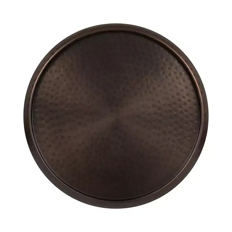 Bronze Round Adjustable-Height Metal Side Table, for 1