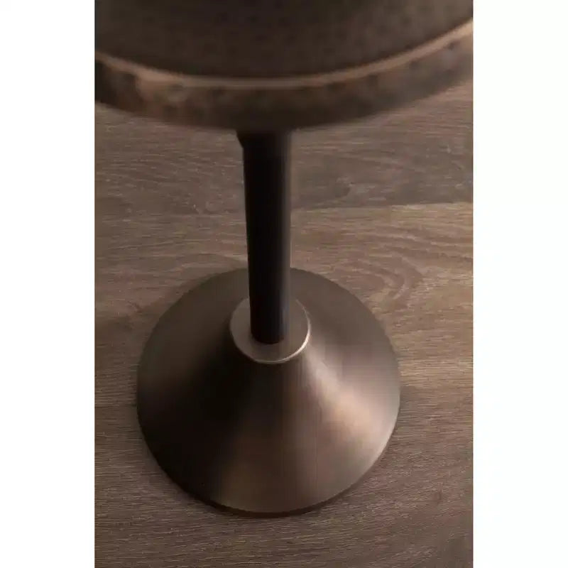 Bronze Round Adjustable-Height Metal Side Table, for 1