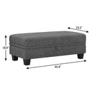 Pouf contenitore in ciniglia Beige / Grigio / Grigio chiaro, Rettangolare, 1 posto a sedere
