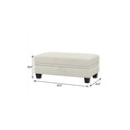 Pouf contenitore in ciniglia Beige / Grigio / Grigio chiaro, Rettangolare, 1 posto a sedere