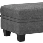 Pouf contenitore in ciniglia Beige / Grigio / Grigio chiaro, Rettangolare, 1 posto a sedere