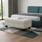 Pouf contenitore in ciniglia Beige / Grigio / Grigio chiaro, Rettangolare, 1 posto a sedere