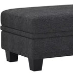 Pouf contenitore in ciniglia Beige / Grigio / Grigio chiaro, Rettangolare, 1 posto a sedere
