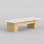 Tavolo da conferenza grigio/bianco e legno, 6–8 posti