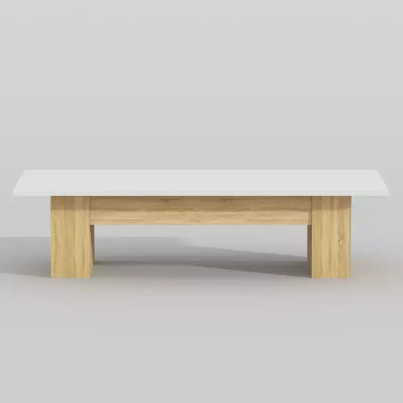 Gray / White And Wood Conference Table, Seats 6–8