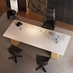 Tavolo da conferenza grigio/bianco e legno, 6–8 posti