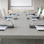 Tavolo da conferenza grigio/bianco e legno, 6–8 posti