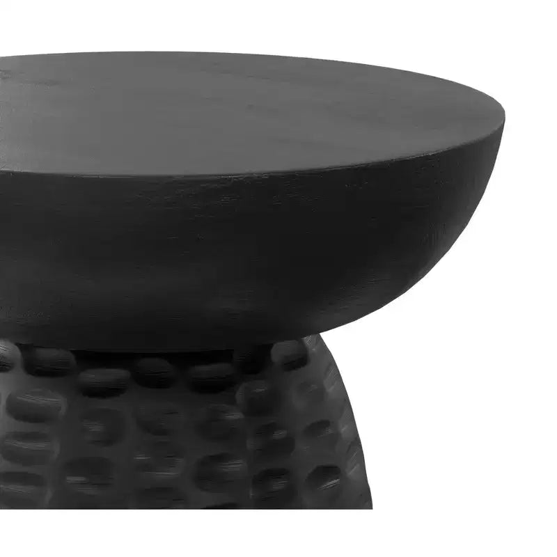Green Round Solid Wood Side Table, 1-Person Use