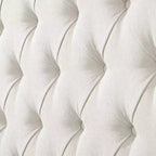 Testiera con ali in lino beige/grigio – Capitonnè, borchie decorative, altezza regolabile (Queen & King)
