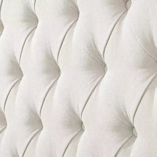 Beige / Gray Linen Wingback Headboard – Button-Tufted, Nailhead Trim, Adjustable Height (Queen & King)