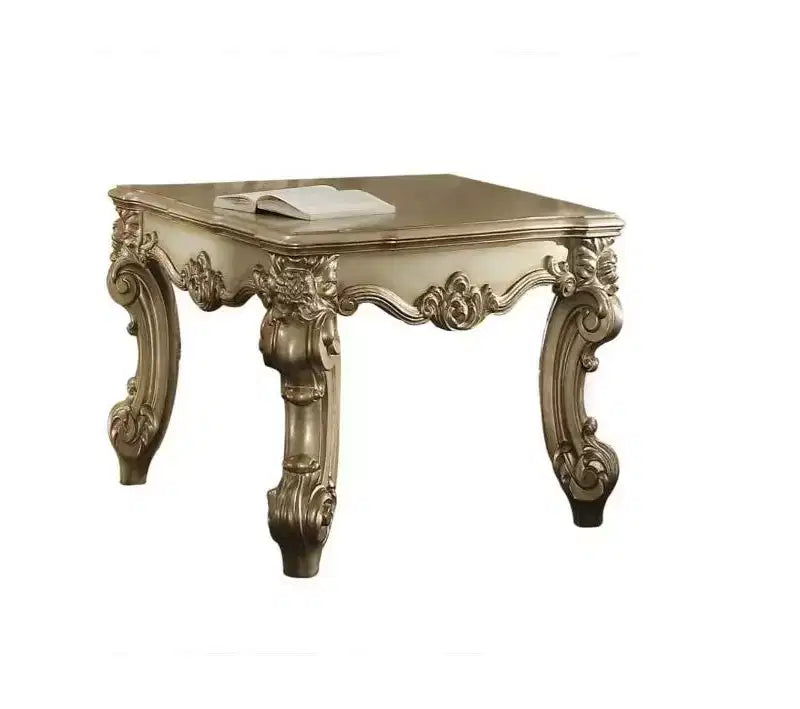 HomeRoots 26 Gold Patina Manufactured Wood Square End Table