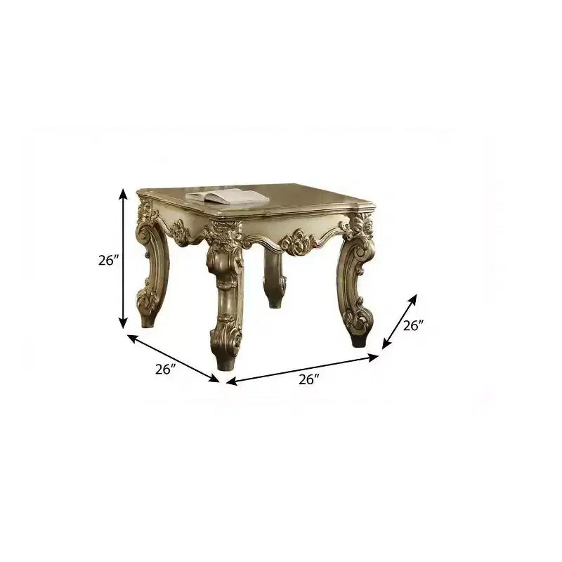 Gold Square End Table, Single