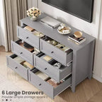 Cassettiera a 6 cassetti in legno nera/verde scuro/grigia/bianca – Stile moderno, uso singolo