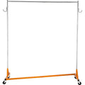 VEVOR Z Rack, Industrial Grade Z Base Garment Rack, Rolling Z Garment Rack, Sturdy Steel Z Base Clothing Rack with Lockable Casters, Orange&Silver
