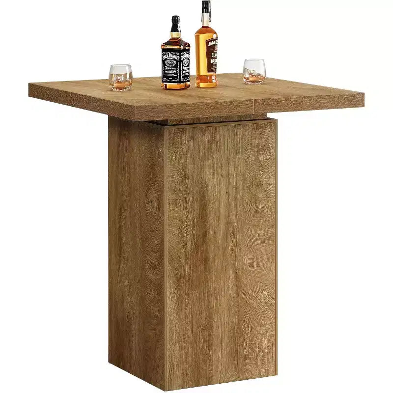 Lantine Square Bar Table, 39.4H High Top Bistro Pub Cocktail Table, Small Counter Height Dining Table for Kitchen, Home Bar, Coffee Corner