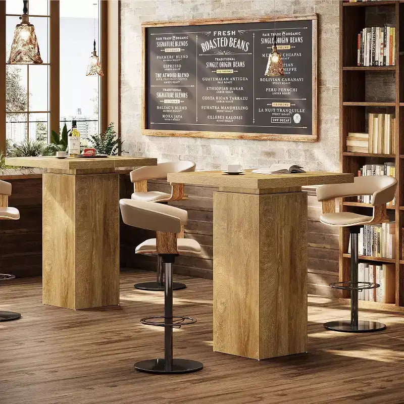 Brown Square Counter Height Bar Table, Seats 2–4