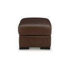 Pouf rettangolare Canyon Brown, in pelle pieno fiore, 1 posto