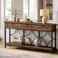 Lantine Console Table with Drawers, 70.9-Inch Extra Long Entryway Table with Storage for Entryway, Living Room, Foyer, Unique Design