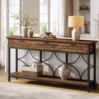Lantine Console Table with Drawers, 70.9-Inch Extra Long Entryway Table with Storage for Entryway, Living Room, Foyer, Unique Design